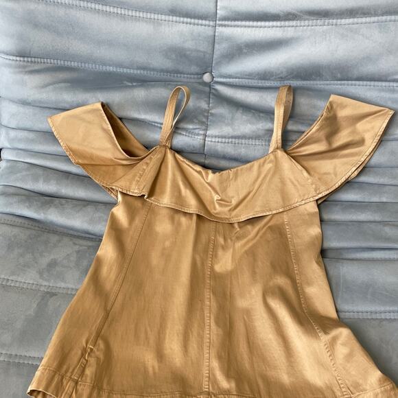 Burberry Beige Off-Shoulder Buttoned Top 6 - Picture 8 of 8